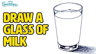 How to Draw a Glass of Milk  Easy StepbyStep instructions [upl. by Airun]