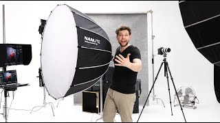 Nanlite Parabolic 120 Softbox Review Daniel Sommer Photography Dale Studio [upl. by Ahsirak]