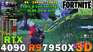 Fortnite  Ryzen 9 7950X3D  RTX 4090  4K  1440p  1080p  Epic amp Low Settings  DX12 [upl. by Naitsabas]