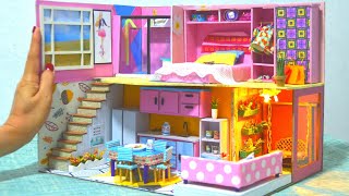 DIY Cardboard Miniature House 1 Twostorey Dollhouse Design [upl. by Westphal695]