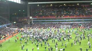 ASTON VILLA vs Blackburn 2nd leg semi final pitch invasion [upl. by Buffum]