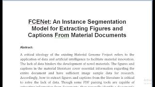 FCENet An Instance Segmentation Model for Extracting Figures and Captions From Material Documents [upl. by Berte]