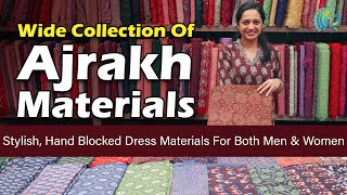 Latest Collection of Ajrakh Materials  Mahalekshmi Silks [upl. by Coucher103]