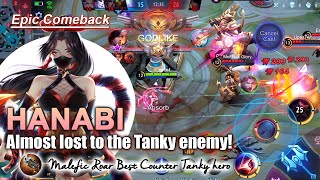 Malefic Roar Best Counter Tanky hero Epic ComeBack  Mlbb  Hanabi [upl. by Kehr872]