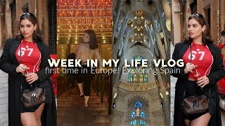 weekly vlog♡ My first time in Europe Exploring Spain Trying New Foods Nightlife amp more [upl. by Asyar]