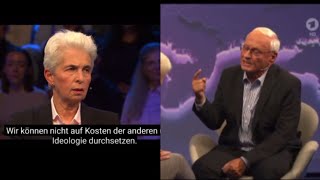 ARD Maischberger Lafontaine bsw und StrackZimmermann heftiges wortgefecht  ard Maischberger [upl. by Neenad]