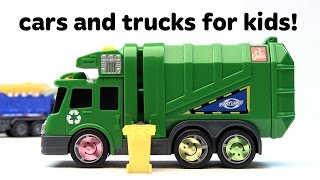 Toy Cars  Monster trucks race cars and dump truck toys for children and toddlers [upl. by Emelia794]