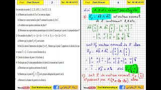 01 Espace Calcul Vectoriel Produit Scalaire et Equation Cartisienne de Plan [upl. by Quintessa215]