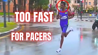 HE DROPPED THE PACERS New Half Marathon WR Valencia 2024 [upl. by Orlando]