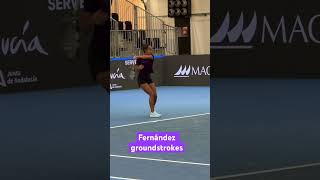 Leylah Fernandez practices groundstrokes tennis tennistournament sports wta bjkcup [upl. by Yreva622]