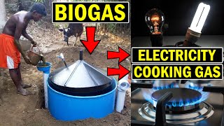 How to Generate Electricity from Biogas Plant at Home Electricity from Cow Dung with Gobar Gas [upl. by Eisteb863]