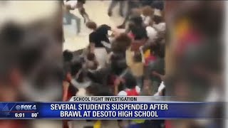 Several students suspended after all out brawl breaks out at DeSoto High School [upl. by Leoj]