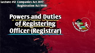 Powers amp Duties of Registering Officer Registrar  Registration Act 1908  LSP Law Students Platform [upl. by Okimuy344]