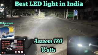 Best LED headlights in India👌  Aozoom 180 watts and Hella crome horn  your local review [upl. by Leynad]