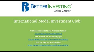 2024 08 19 International Model Investment Club [upl. by Etnwahs437]