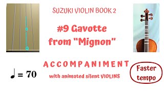 💃🕺 GAVOTTE FROM “MIGNON”Suzuki Violin Book 29𝓦𝓮𝓭🔺⏬ FASTER AnimSilent VIOLINs w🎹AccompGuided [upl. by Tnerb438]