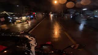 Honda CRF300L Supermoto  RAINY NIGHT  GoPro Hero 11 Black  4K Super View [upl. by Aynuat]