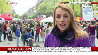 Le Pen gaining on Macron in French pollsParis May Day protests [upl. by Enidlareg]