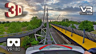 3D VR Epic Roller Coaster SILVER STAR  Europa Park VR180 3D incredible ride experience [upl. by Georgina]