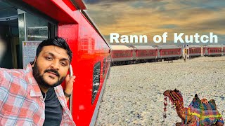 Train Journey through Rann of Kutch White Desert 🐪  Bhuj Express First Ac journey with Food [upl. by Auod]