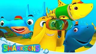 Going on a Shark Hunt  The Sharksons  Songs for Kids  Nursery Rhymes amp Kids Songs [upl. by Janice]