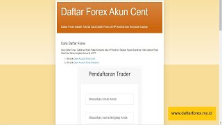 Tutorial Caranya Daftar Forex Account Cent [upl. by Ydnolem521]