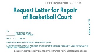 Request Letter For Repair Of Basketball Court  Letter Requesting to Repair the Basketball [upl. by Alexis]