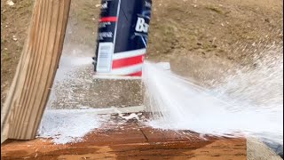 25 Cal Gas Piston Air Rifle vs Shaving Cream Can [upl. by Beckman886]