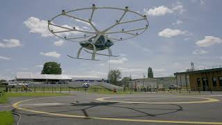 Testflying Volocopter aircraft at St Cyr vertiport inauguration 2024 [upl. by Arrik]