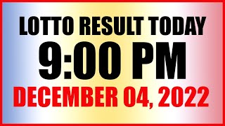 Lotto Result Today 9pm Draw December 4 2022 Swertres Ez2 Pcso [upl. by Narot]