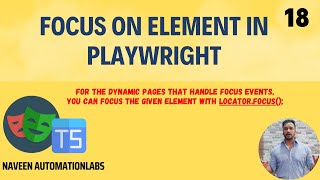 18  Focus on an Element using Playwright  Typescript [upl. by Wilmar642]