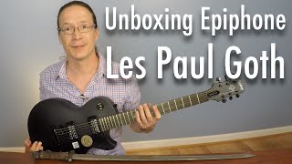 Unboxing Epiphone Les Paul Studio Goth Electric Guitar [upl. by Alyakcm]