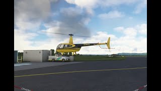 Robinson R44 takeoff at Kulmbach airfield MSFS 2020 [upl. by Ahsap]