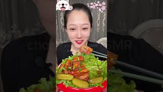 ASMR Eating super spicy Pork Belly 2 🔥🍖 Watch Her Devour Every Bite 🤤 food shorts mukbang [upl. by Accalia284]