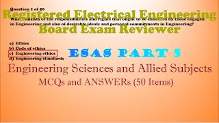 REE Board Exam Reviewer ESAS Part 5  50  Items  Objective type Questions and Answers [upl. by Cousins]