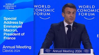 Special Address by Emmanuel Macron President of France  Davos 2024  World Economic Forum [upl. by Fulmer]