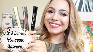 All Loreal Telescopic Mascaras Review amp Demo [upl. by Amahcen]