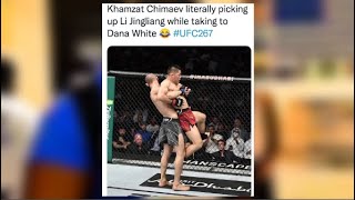 KHAMZAT CHIMAEV VS LI JINGLIANG  REACTIONS UFC267 [upl. by Minette]