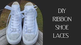 DIY Shoe Laces How To Make Shoes Laces Ribbon Laces [upl. by Areivax]