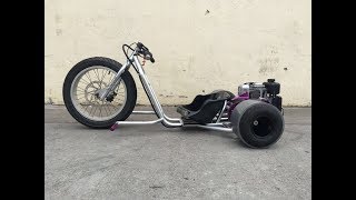 Budget Gas Powered Drift Trike Build  Pt1 Using Scrap Motorcycle Parts [upl. by Nevanod]