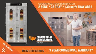 COMMERCIAL DEHYDRATORS  2 Zone  28 Tray  130 sq ft Tray Area [upl. by Watts]