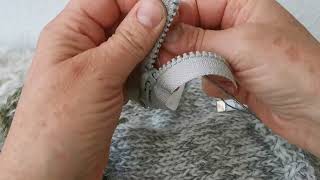 How to shorten a zipper by hand to fit a lopi sweater [upl. by Glanti]