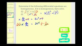 Solve a FirstOrder Homogeneous Differential Equation  Part 1 [upl. by Ained207]