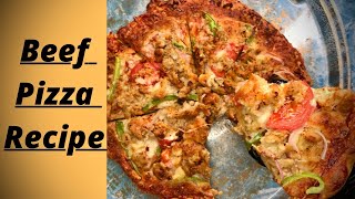 Beef Pizza Recipe How To Make Beef Pizza At Home [upl. by Brenan]