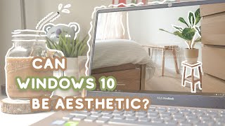 MAKE WINDOWS 10 HOME SCREEN AESTHETIC 🍞 how I use widgets to decorate my home screen  Indonesia [upl. by Irbua39]