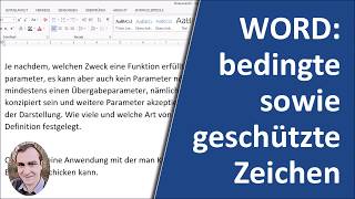 WORD bedingte und geschützte Zeichen [upl. by Aitnauq]