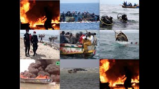 BArca walla barsakh  la pirogue prend feu en plein mer  le film de lhorreur [upl. by Ykcin]