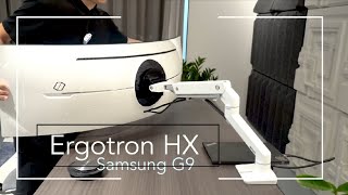 Ergotron HX  Samsung Odyssey G9  Monitor arm 安裝  unboxing [upl. by Hewart]