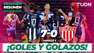 HIGHLIGHTS  Rayadas 70 Necaxa  Liga Mx Femenil  CL2024 J3  TUDN [upl. by Pain843]