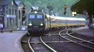 Bundesbahn Ellok 140 7428 mit Schnellzug D2509 in BetzdorfSieg  21051986 [upl. by Nauqan770]